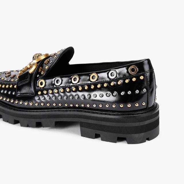 Carvela By Kurt Geiger MANSION STUD LOAFER Black Studded Slip On Loafer By KURT GEIGER LONDON
