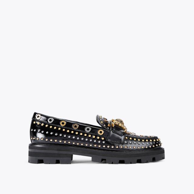 carvela by kurt geiger MANSION STUD LOAFER Black Studded Slip On Loafer by KURT GEIGER LONDON