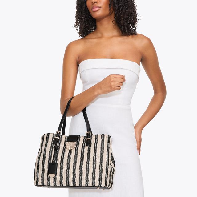 Carvela By Kurt Geiger MARIA MIDI STRIPE Striped Raffia Tote Bag By CARVELA