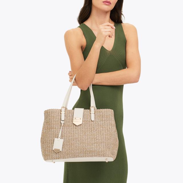 Carvela By Kurt Geiger MARIA MIDI TOTE Natural Woven Raffia Tote Bag By CARVELA
