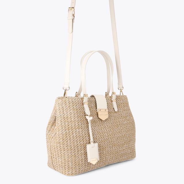Carvela By Kurt Geiger MARIA MIDI TOTE Natural Woven Raffia Tote Bag By CARVELA
