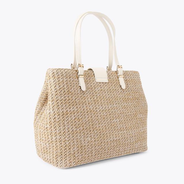 Carvela By Kurt Geiger MARIA MIDI TOTE Natural Woven Raffia Tote Bag By CARVELA