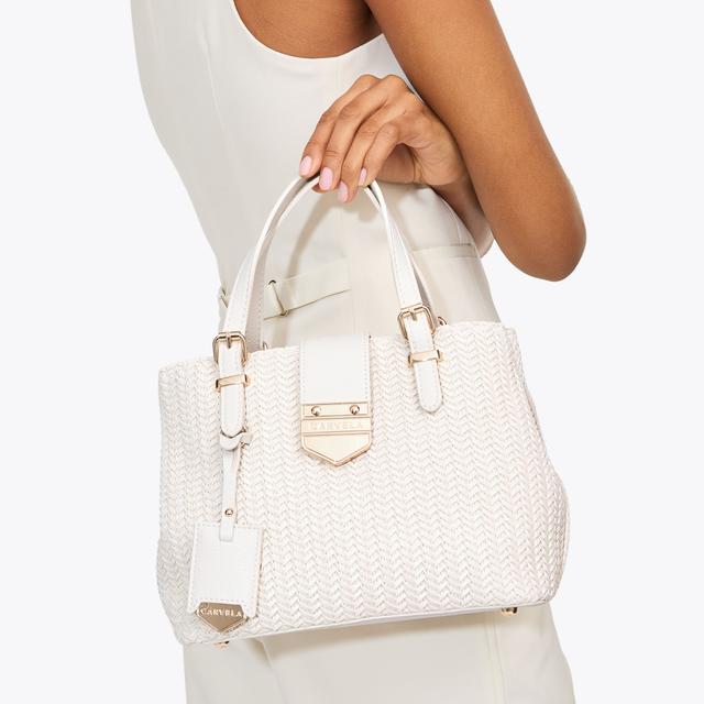 Carvela By Kurt Geiger MARIA MINI WEAVE Bone Woven Style Bag By CARVELA