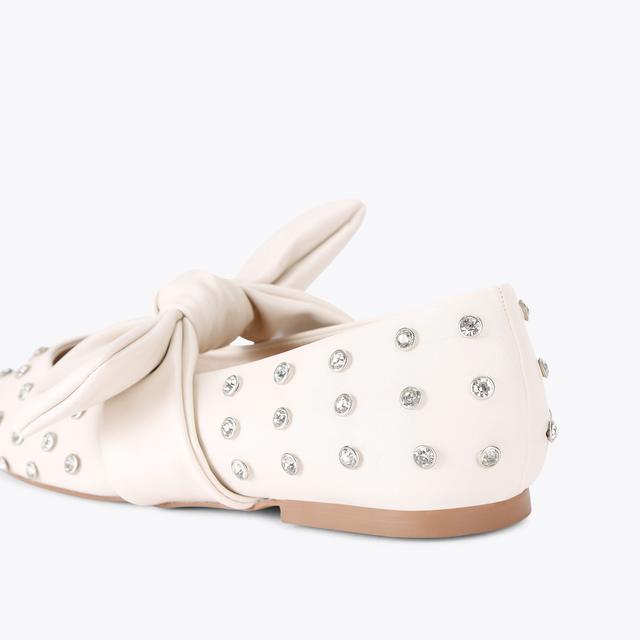 Carvela By Kurt Geiger MASTER STUD2 Bone Bow Studded Flats By KG KURT GEIGER