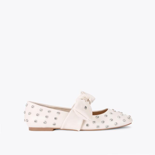 carvela by kurt geiger MASTER STUD2 Bone Bow Studded Flats by KG KURT GEIGER