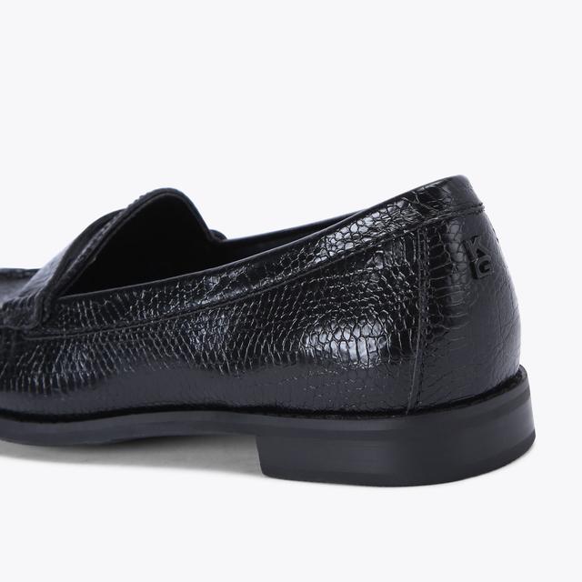 Carvela By Kurt Geiger MATTIE Black Lizard Loafer By KG KURT GEIGER