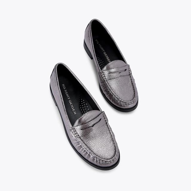 Carvela By Kurt Geiger MATTIE Silver Slip On Loafer By KG KURT GEIGER