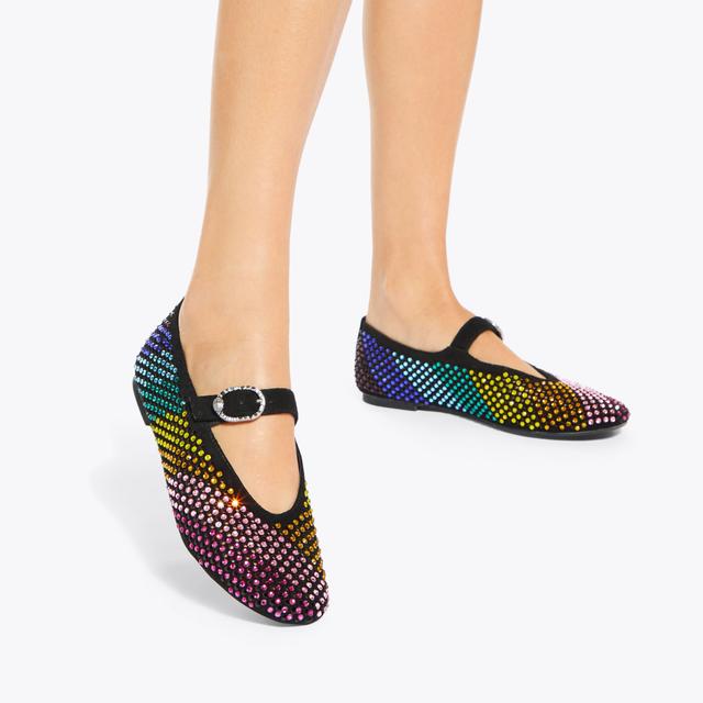 Carvela By Kurt Geiger MAYFAIR BALLET FLAT Black Suede Crystal Ballet Flat By KURT GEIGER LONDON