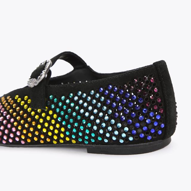 Carvela By Kurt Geiger MAYFAIR BALLET FLAT Black Suede Crystal Ballet Flat By KURT GEIGER LONDON