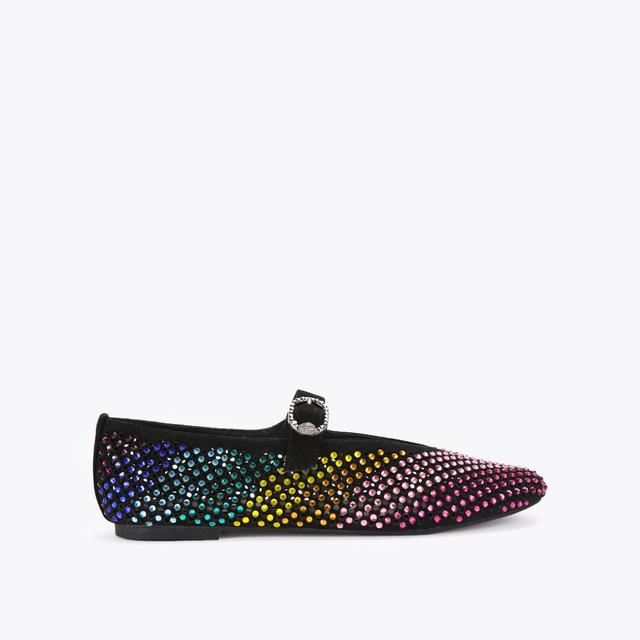 carvela by kurt geiger MAYFAIR BALLET FLAT Black Suede Crystal Ballet Flat by KURT GEIGER LONDON