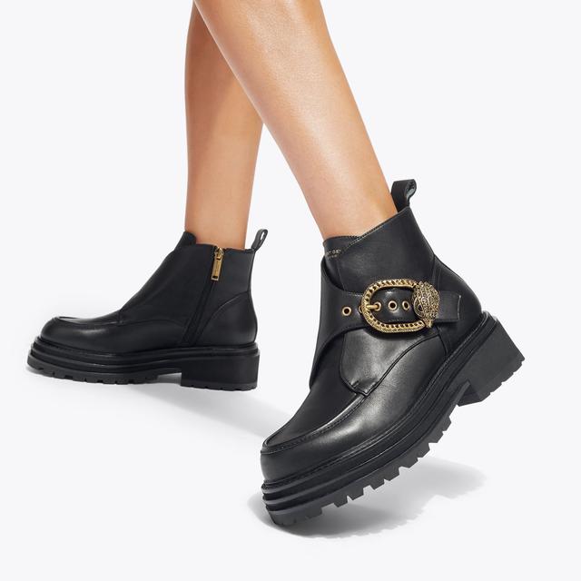 Carvela By Kurt Geiger MAYFAIR CHUNKY BOOT Black Leather Ankle Boot By KURT GEIGER LONDON