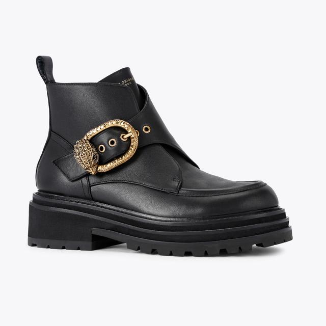 Carvela By Kurt Geiger MAYFAIR CHUNKY BOOT Black Leather Ankle Boot By KURT GEIGER LONDON