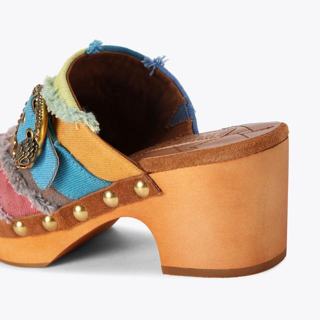 Carvela By Kurt Geiger MAYFAIR CLOG Denim Rainbow Slip On Clog By KURT GEIGER LONDON