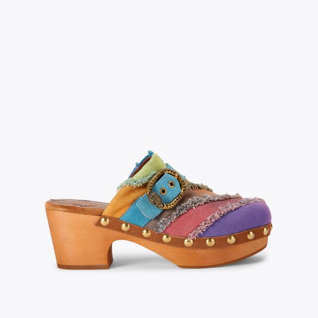 carvela by kurt geiger MAYFAIR CLOG Denim Rainbow Slip On Clog by KURT GEIGER LONDON