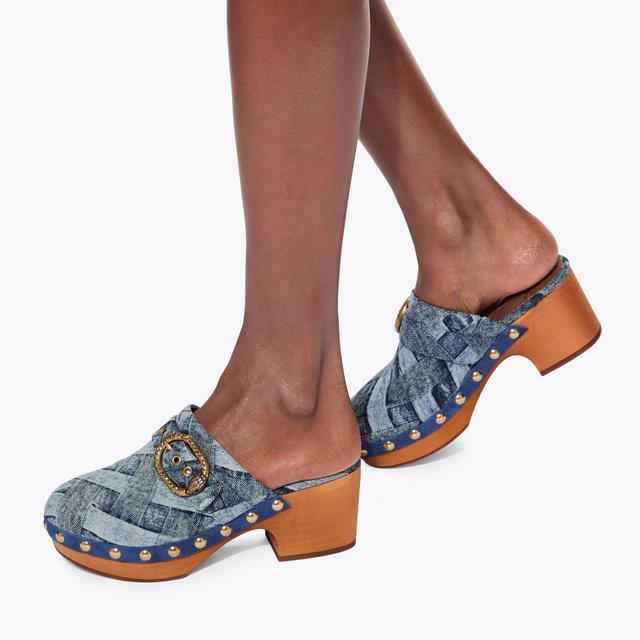 Carvela By Kurt Geiger MAYFAIR CLOG Denim Weave Platform Clog By KURT GEIGER LONDON