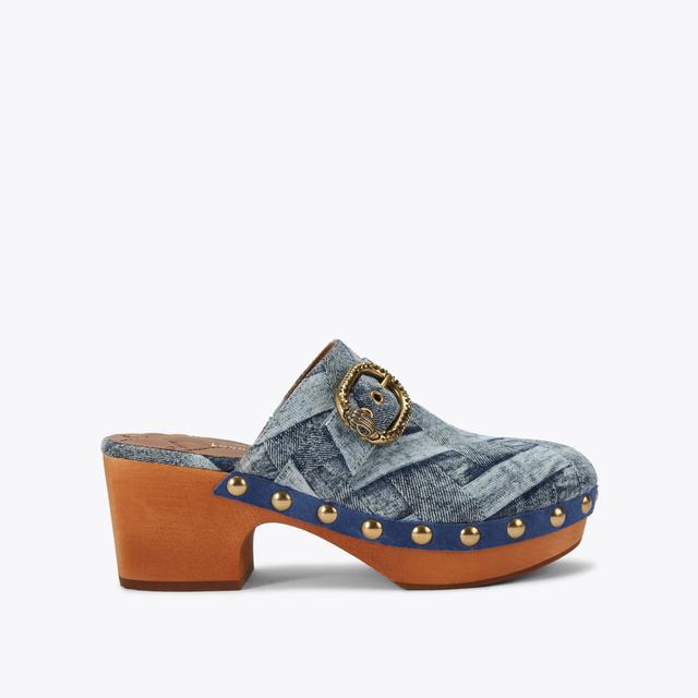 carvela by kurt geiger MAYFAIR CLOG Denim Weave Platform Clog by KURT GEIGER LONDON