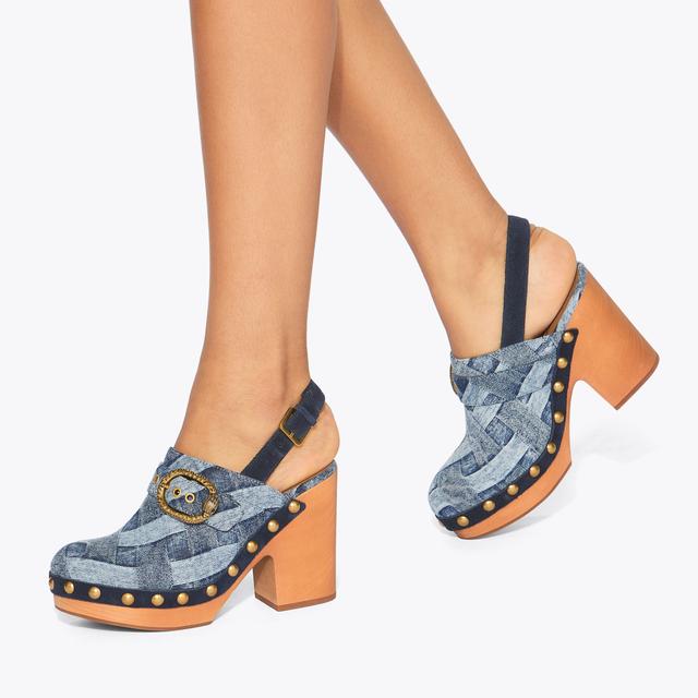 Carvela By Kurt Geiger MAYFAIR CLOG SLINGBACK Denim Clog Heel By KURT GEIGER LONDON