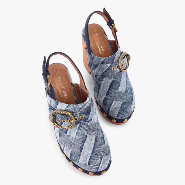 Carvela By Kurt Geiger MAYFAIR CLOG SLINGBACK Denim Clog Heel By KURT GEIGER LONDON