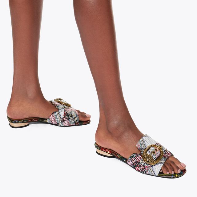 Carvela By Kurt Geiger MAYFAIR FLAT SANDAL Tartan Slide On Sandal By KURT GEIGER LONDON