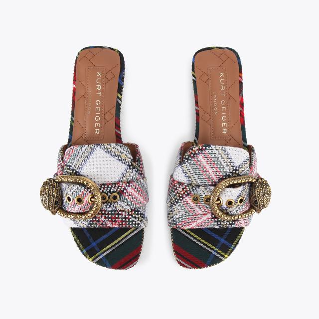 Carvela By Kurt Geiger MAYFAIR FLAT SANDAL Tartan Slide On Sandal By KURT GEIGER LONDON