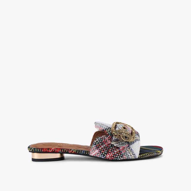 carvela by kurt geiger MAYFAIR FLAT SANDAL Tartan Slide On Sandal by KURT GEIGER LONDON