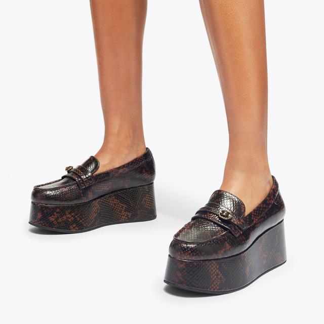 Carvela By Kurt Geiger MAYFAIR FLATFORM LOAFER Lizard Flatform Shoes By KURT GEIGER LONDON