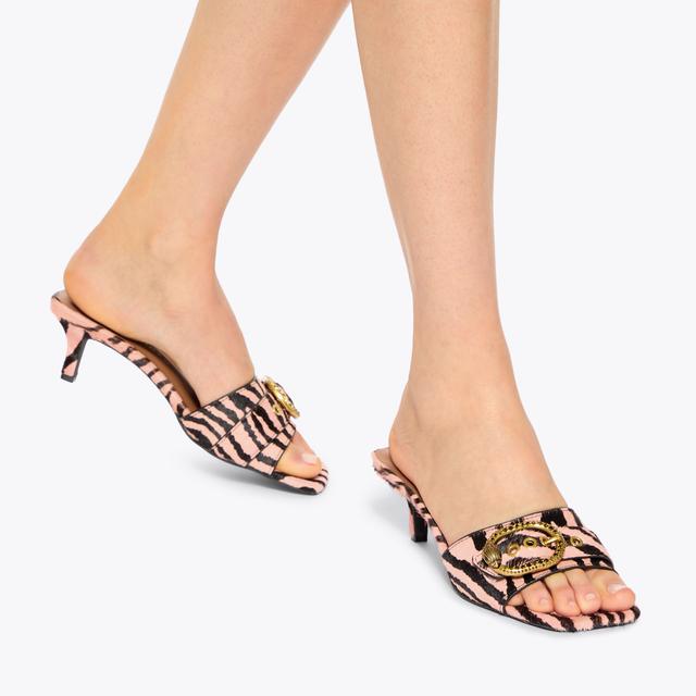 Carvela By Kurt Geiger MAYFAIR MULE MID HEEL SDL Pink Calfhair Heel By KURT GEIGER LONDON