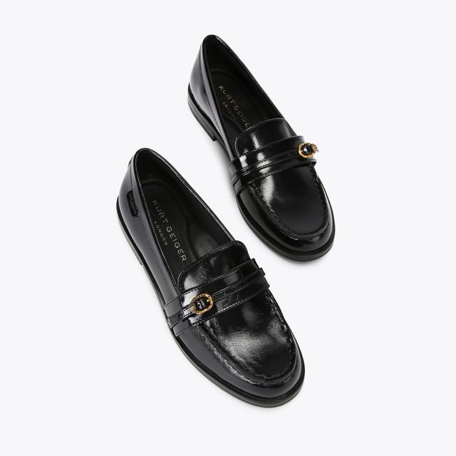 Carvela By Kurt Geiger MAYFAIR SLIM LOAFER Black Patent Slip On Loafer By KURT GEIGER LONDON