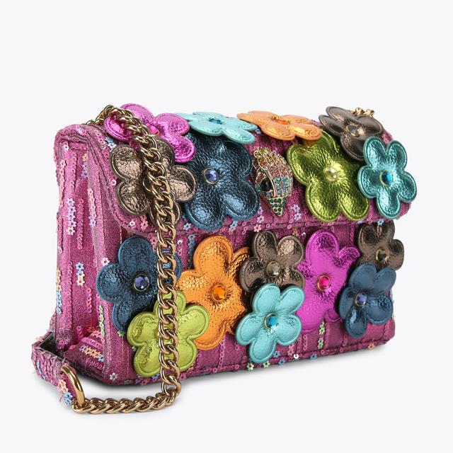 Carvela By Kurt Geiger MD KENSINGTON DAISY Fuchsia Tweed 3D Floral Bag By KURT GEIGER LONDON