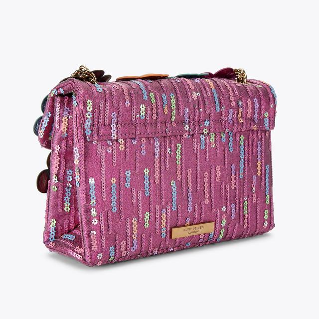 Carvela By Kurt Geiger MD KENSINGTON DAISY Fuchsia Tweed 3D Floral Bag By KURT GEIGER LONDON