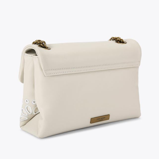Carvela By Kurt Geiger MD KENSINGTON FLOWER Bone Leather Shoulder Bag By KURT GEIGER LONDON