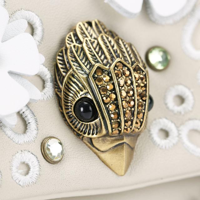 Carvela By Kurt Geiger MD KENSINGTON FLOWER Bone Leather Shoulder Bag By KURT GEIGER LONDON