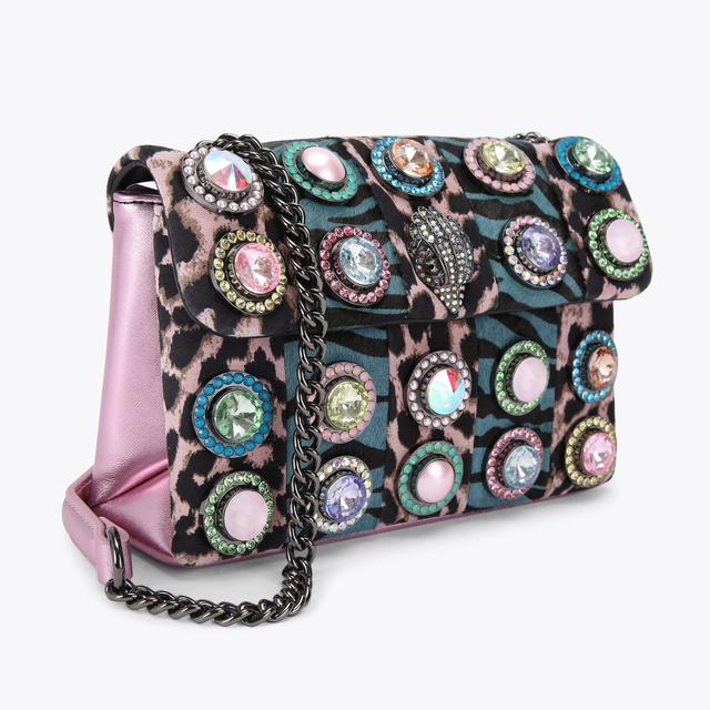 Carvela By Kurt Geiger MD KENSINGTON OCTAVIA Blue And Pink Animal Print Cross Body By KURT GEIGER LONDON