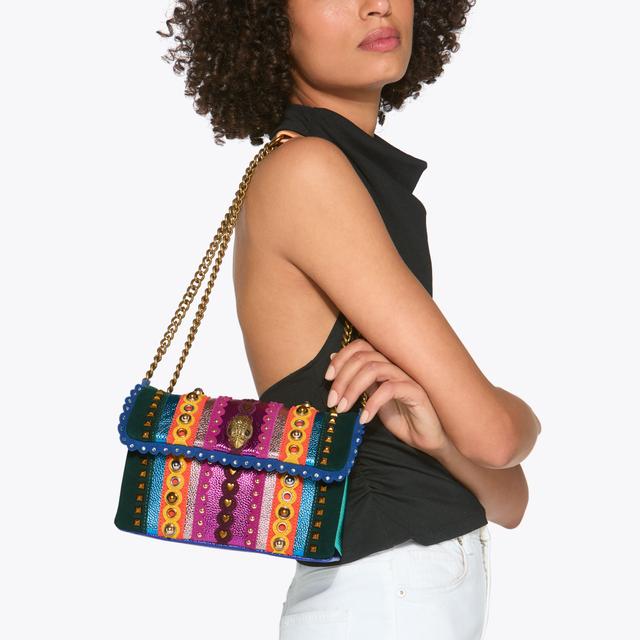 Carvela By Kurt Geiger MD KENSINGTON STUDS Rainbow Suede Shoulder Bag By KURT GEIGER LONDON