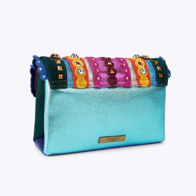 Carvela By Kurt Geiger MD KENSINGTON STUDS Rainbow Suede Shoulder Bag By KURT GEIGER LONDON