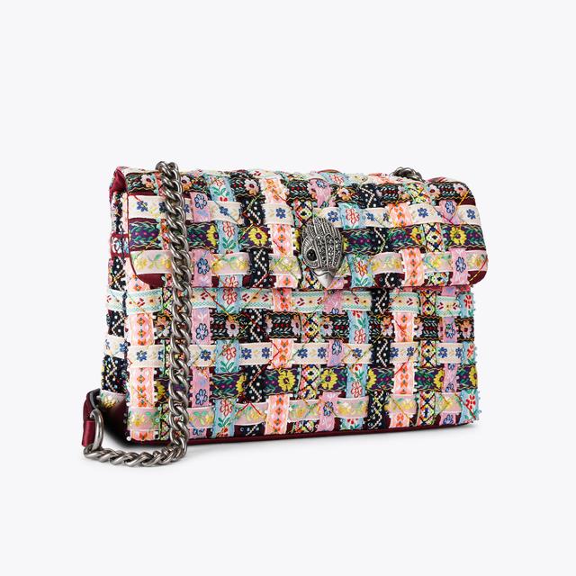 Carvela By Kurt Geiger MEDIUM KENSINGTON Fuchsia Suede Shoulder Bag By KURT GEIGER LONDON