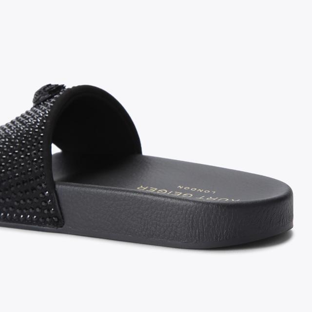 Carvela By Kurt Geiger MEENA EAGLE Black Crystal Slide On Sandal By KURT GEIGER LONDON