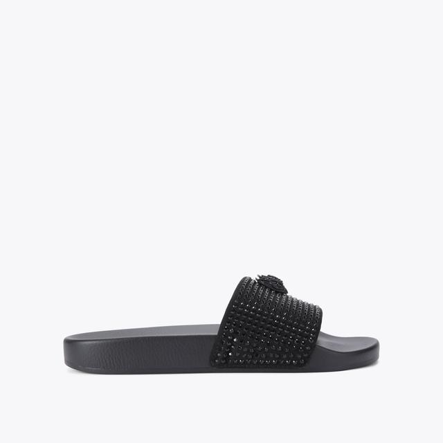 carvela by kurt geiger MEENA EAGLE Black Crystal Slide On Sandal by KURT GEIGER LONDON