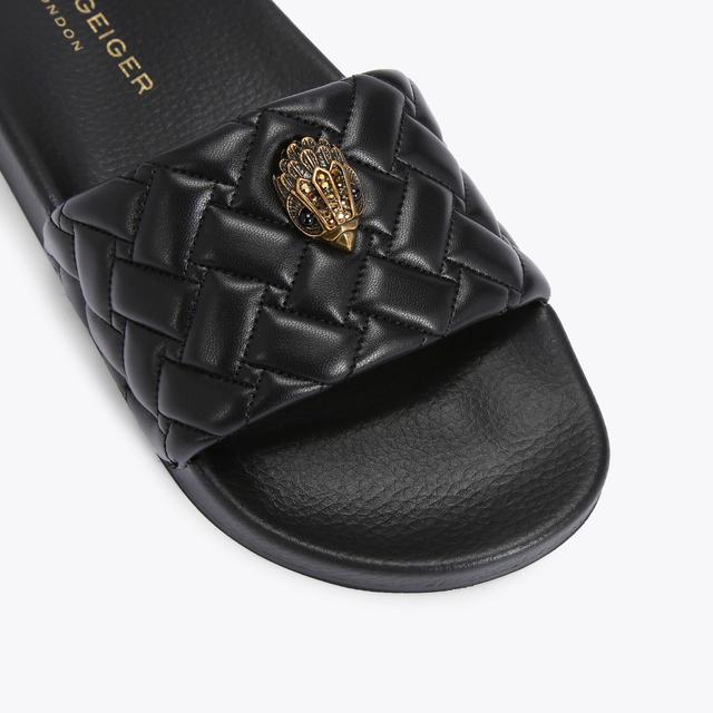 Carvela By Kurt Geiger MEENA EAGLE Black Quilted Sliders By KURT GEIGER LONDON