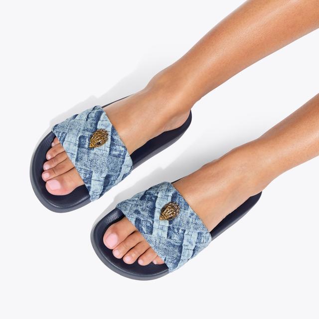 Carvela By Kurt Geiger MEENA EAGLE Blue Denim Slip On Sandal By KURT GEIGER LONDON
