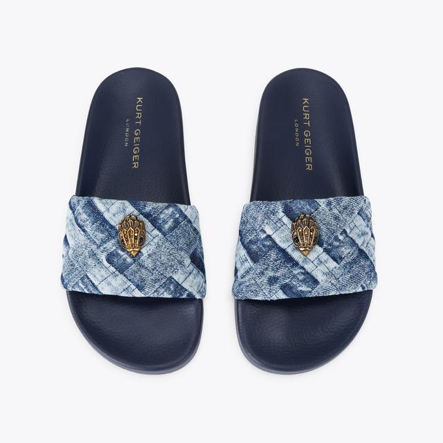 Carvela By Kurt Geiger MEENA EAGLE Blue Denim Slip On Sandal By KURT GEIGER LONDON