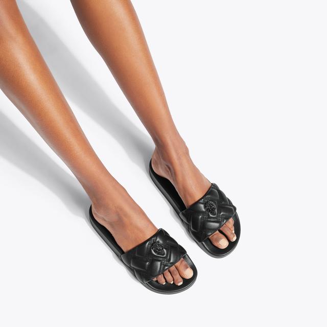 Carvela By Kurt Geiger MEENA EAGLE DRENCH Black Slide On Sandals By KURT GEIGER LONDON