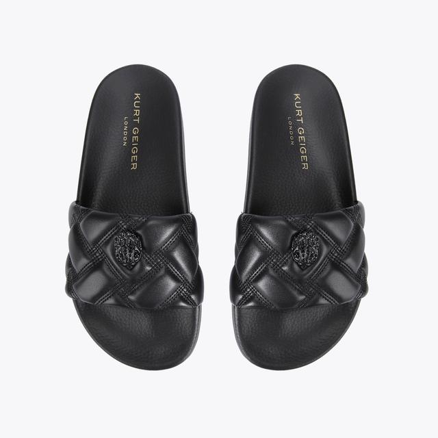 Carvela By Kurt Geiger MEENA EAGLE DRENCH Black Slide On Sandals By KURT GEIGER LONDON