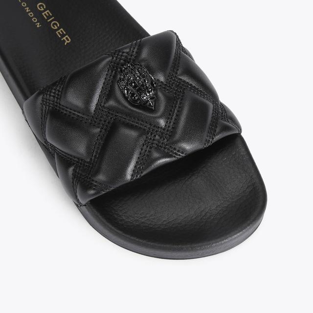 Carvela By Kurt Geiger MEENA EAGLE DRENCH Black Slide On Sandals By KURT GEIGER LONDON