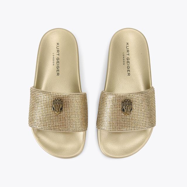 Carvela By Kurt Geiger MEENA EAGLE Gold Crystal Slip On Sandal By KURT GEIGER LONDON