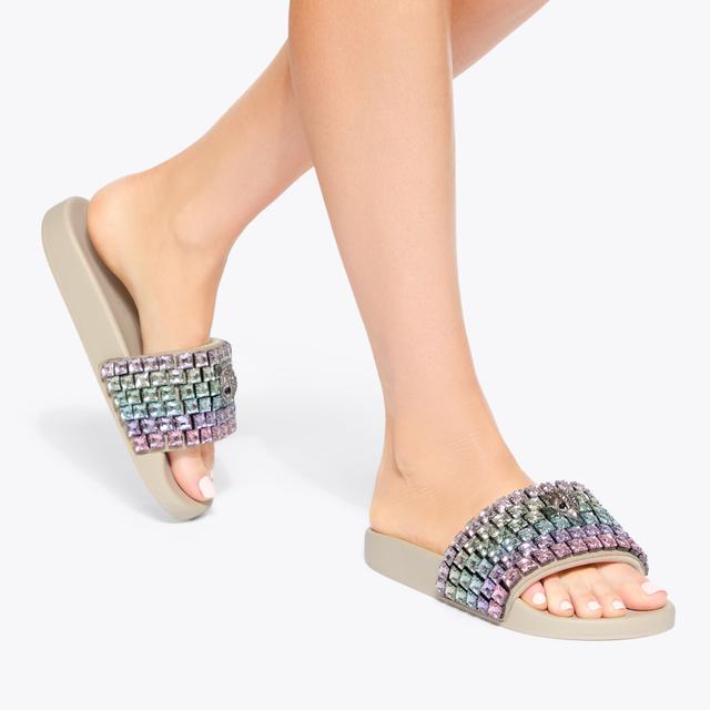 Carvela By Kurt Geiger MEENA EAGLE JEWEL Bone Weave Print Slip On Sandal By KURT GEIGER LONDON