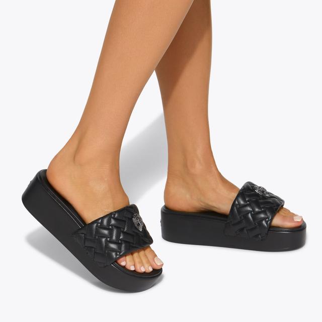Carvela By Kurt Geiger MEENA EAGLE PLATFORM Black Moulded Platform Sandal By KURT GEIGER LONDON