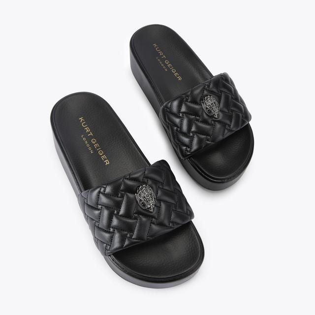 Carvela By Kurt Geiger MEENA EAGLE PLATFORM Black Moulded Platform Sandal By KURT GEIGER LONDON