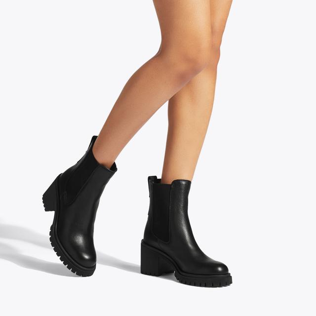 Carvela By Kurt Geiger MEGA Black Leather Ankle Boots By CARVELA COMFORT