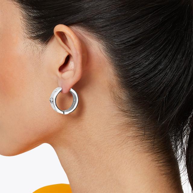 Carvela By Kurt Geiger METAL EAGLE HOOPS Silver Clip Closure Hoop Earrings By KURT GEIGER LONDON